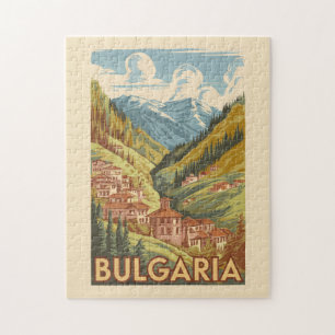 Bulgaria Painterly Illustration Travel Art Vintage Jigsaw Puzzle