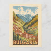 Bulgaria Painterly Illustration Travel Art Vintage