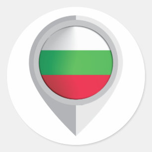 Bulgaria Pin Location Flag Classic Round Sticker
