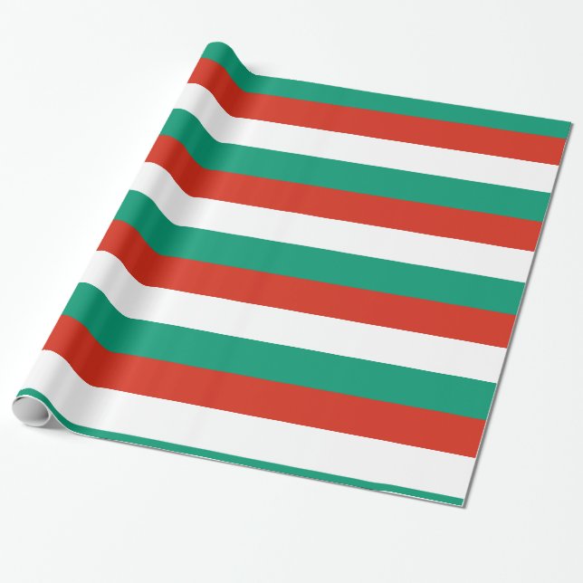 Bulgaria Red White Green Wrapping Paper (Unrolled)