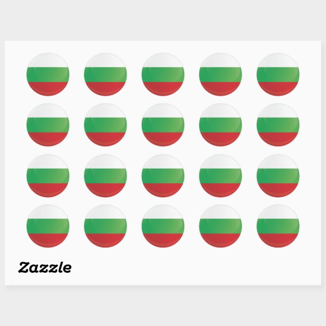 Bulgaria  Round Icon Flag Classic Round Sticker (Sheet)