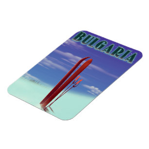 Bulgaria ski travel poster magnet