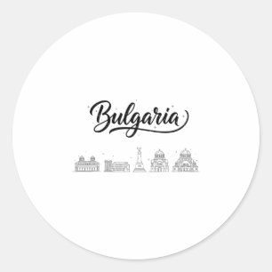 Bulgaria Skyline Travel Vacation Outfits Classic Round Sticker