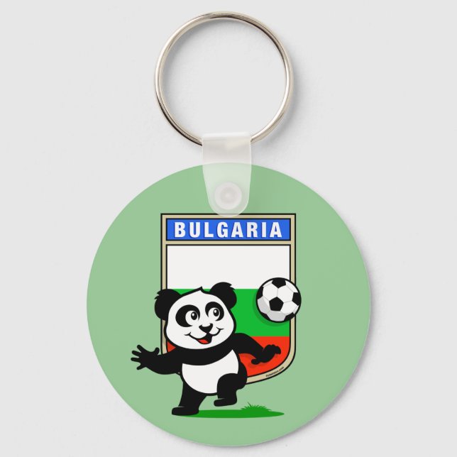 Bulgaria Soccer Panda Key Ring (Front)