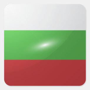 Bulgaria square glossy flag sticker