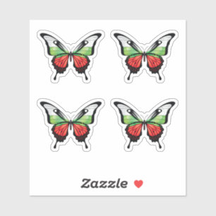 Bulgaria Swallowtail Butterfly Flag Sticker