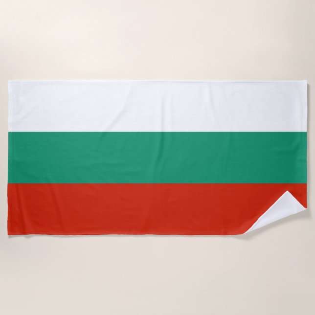 Bulgaria tricolor flag beach towel (Front)