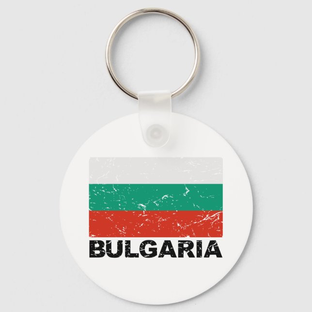 Bulgaria Vintage Flag Key Ring (Front)