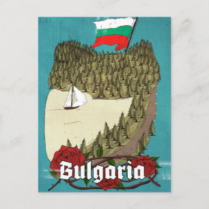 Bulgaria Vintage Travel Poster Invitation Postcard