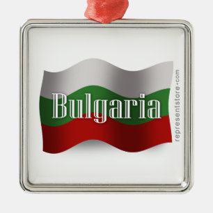 Bulgaria Waving Flag Metal Ornament