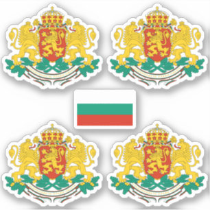 Bulgarian coat of arms and flag Sticker
