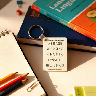 Bulgarian Cyrillic Alphabet Authentic Educational Key Ring