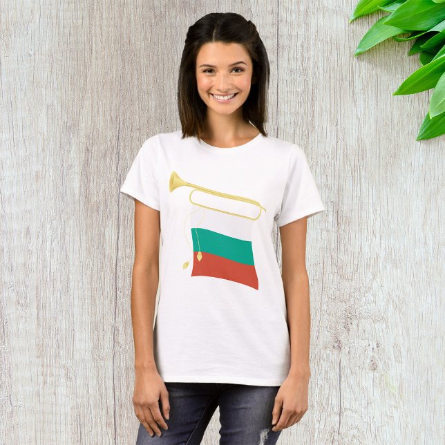 Bulgarian Flag And Bugle T-Shirt (Creator Uploaded)