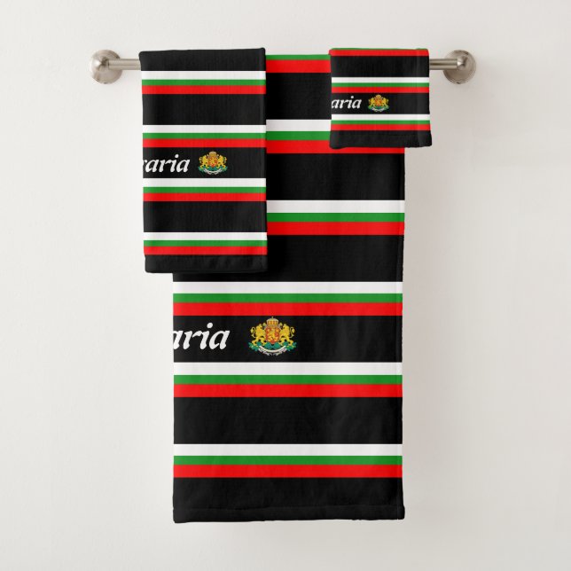 Bulgarian flag bath towel set (Insitu)