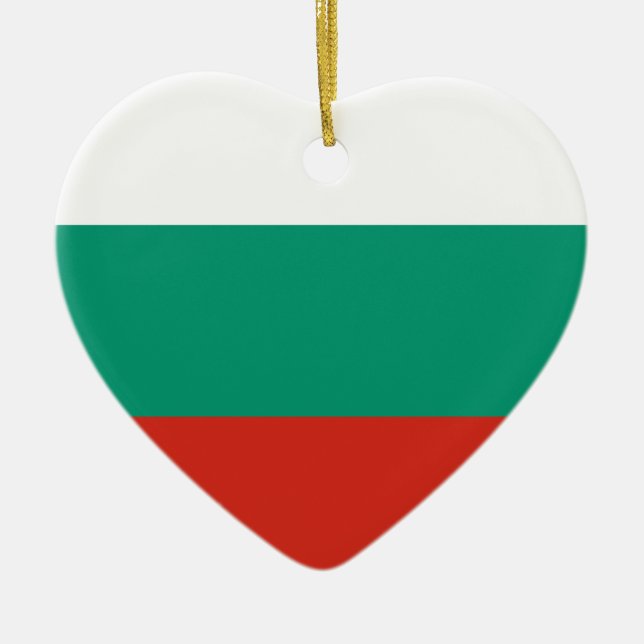 Bulgarian Flag Ceramic Tree Decoration (Front)