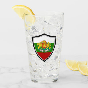 Bulgarian flag-coat arms glass