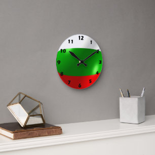 Bulgarian Flag Design Round Clock