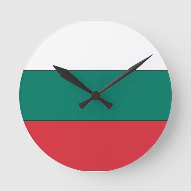 Bulgarian Flag Round Clock (Front)