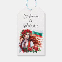 Bulgarian Flag Tradition Folklore Woman Red Roses 