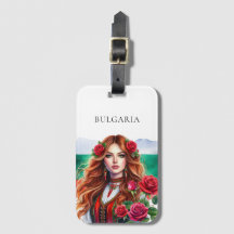 Bulgarian Flag Tradition Folklore Woman Red Roses 