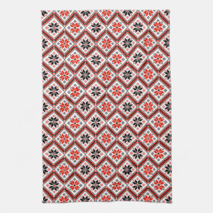 Bulgarian Flower Pattern Tea Towel
