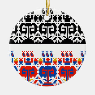 Bulgarian folk art pattern ceramic ornament