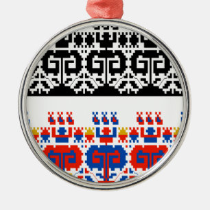 Bulgarian folk art pattern metal tree decoration