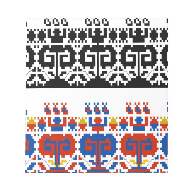 Bulgarian folk art pattern notepad (Front)