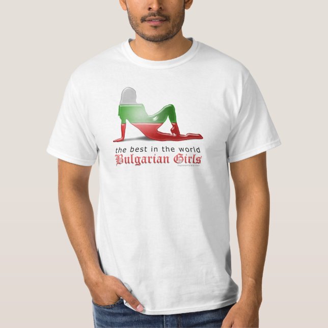 Bulgarian Girl Silhouette Flag T-Shirt (Front)