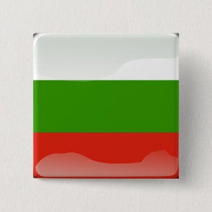 Bulgarian glossy flag 15 cm square badge