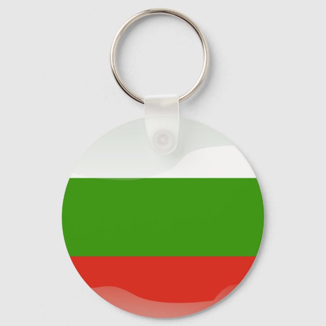 Bulgarian glossy flag key ring (Front)