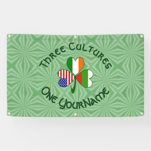 Bulgarian Irish American Shamrock Flag Personalise Banner