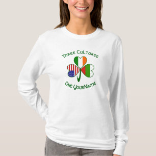 Bulgarian Irish American Shamrock Flag Personalise T-Shirt