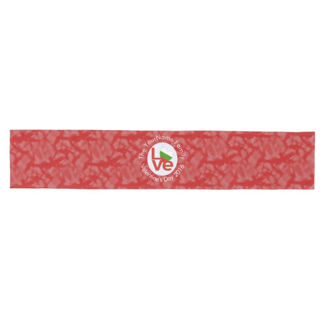 Bulgarian Red LOVE Flag Personalised  Medium Table Runner (Horizontal)