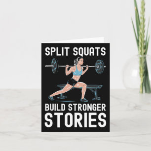 Bulgarian Squat Exercise Bodybuilding Fitness Work Card