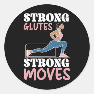 Bulgarian Squat Exercise Bodybuilding Fitness Work Classic Round Sticker
