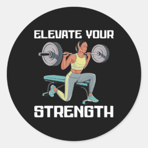Bulgarian Squat Exercise Bodybuilding Fitness Work Classic Round Sticker