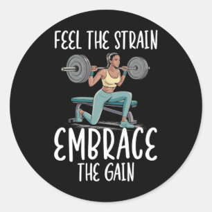 Bulgarian Squat Exercise Bodybuilding Fitness Work Classic Round Sticker