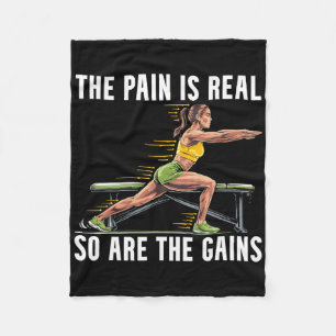 Bulgarian Squat Exercise Bodybuilding Fitness Work Fleece Blanket