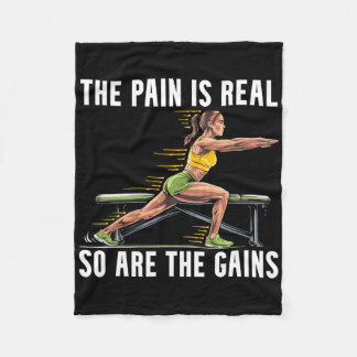 Bulgarian Squat Exercise Bodybuilding Fitness Work Fleece Blanket