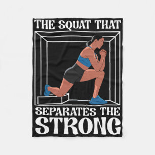 Bulgarian Squat Exercise Bodybuilding Fitness Work Fleece Blanket