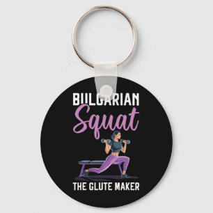 Bulgarian Squat Exercise Bodybuilding Fitness Work Key Ring