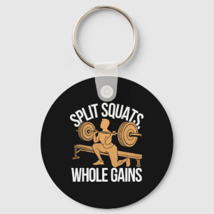 Bulgarian Squat Exercise Bodybuilding Fitness Work Key Ring