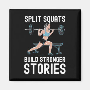 Bulgarian Squat Exercise Bodybuilding Fitness Work Magnet