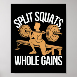 Bulgarian Squat Exercise Bodybuilding Fitness Work Poster