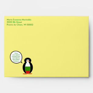 Bulgarian Talking Ms. Penguin Personalised Envelope
