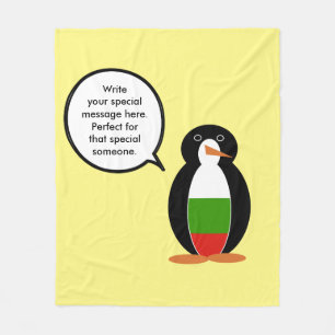 Bulgarian Talking Ms. Penguin Personalised Fleece Blanket