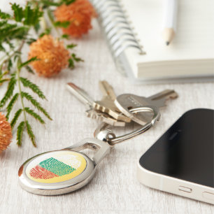 Bulgarian touch fingerprint flag key ring