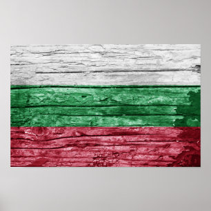 Bulgarian wooden flag poster