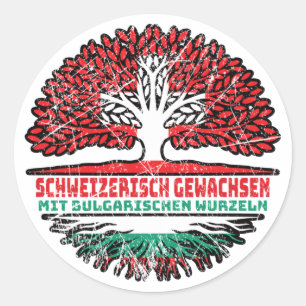Bulgarien Bulgarisch Schweizer Schweiz Baum Wurzel Classic Round Sticker